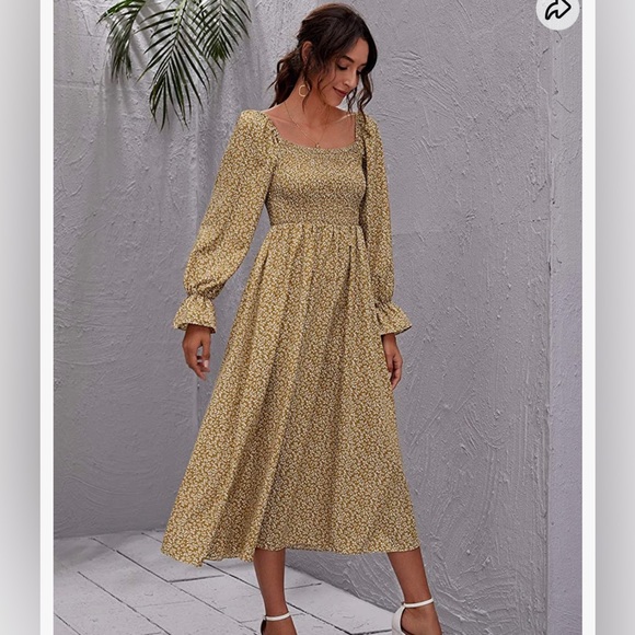 Amazon Dresses Brand New Yellow Midi Dress Poshmark